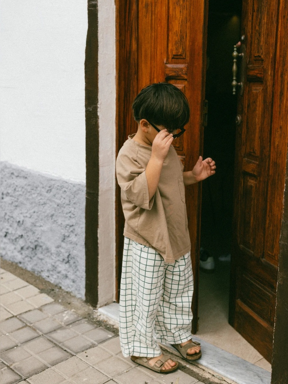 Fostered Collection - Retro Twill Pants - Emerald Grid - Picture 2 of 4